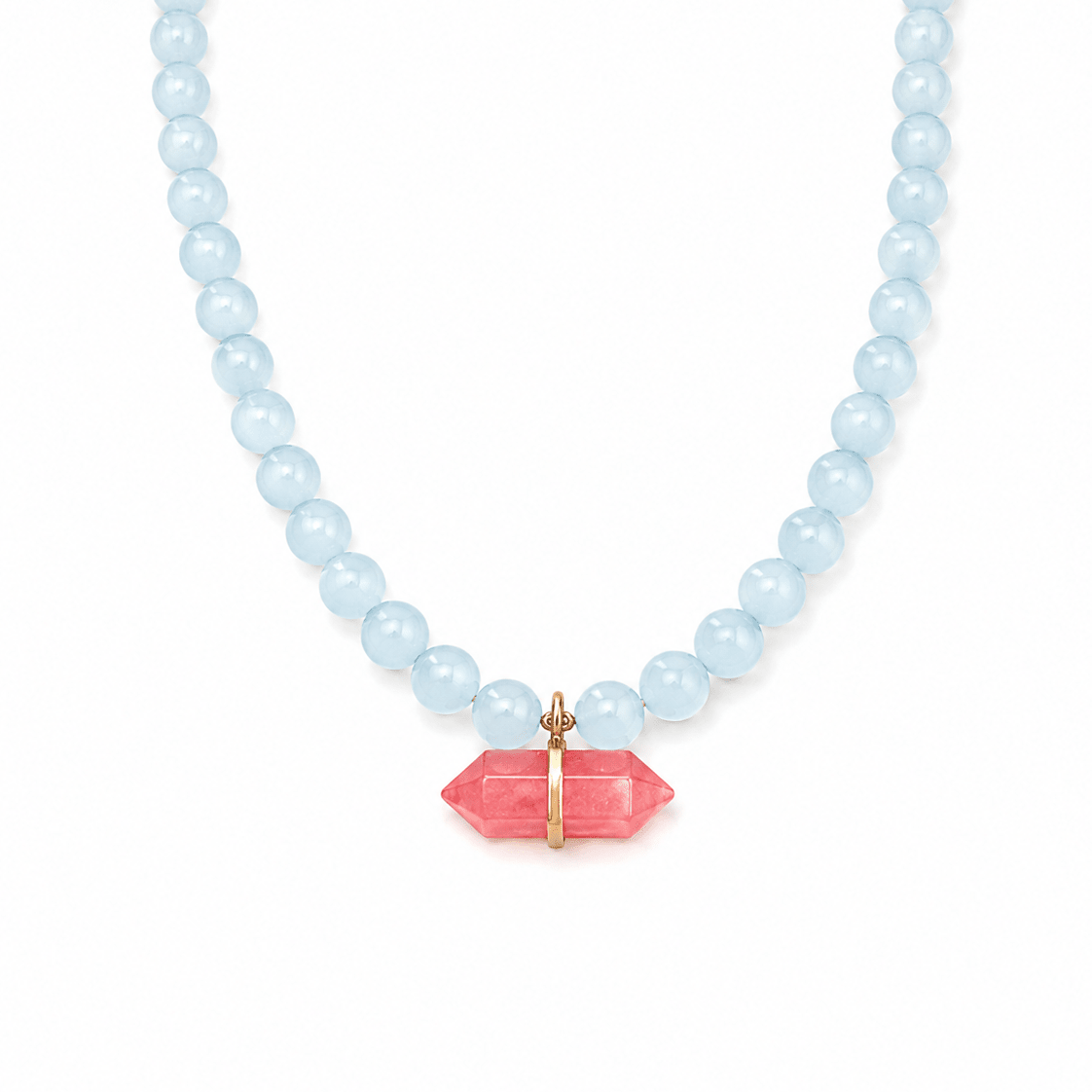 Pele Watermelon Quartz Beaded Necklace - ORMIRO