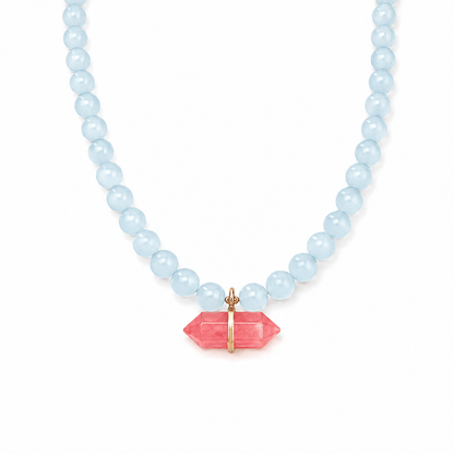 Pele Watermelon Quartz Beaded Necklace - ORMIRO