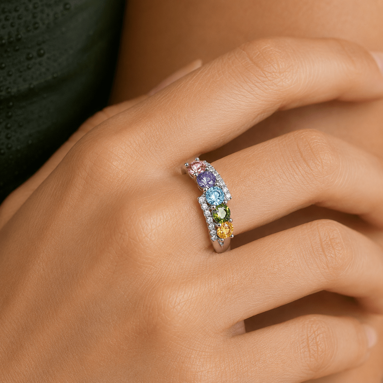 Pocket Rainbow Tourmaline Gemstone Ring - ORMIRO