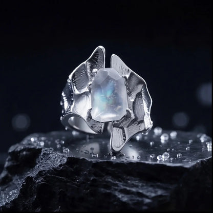 Glacier Clear Quartz Silver Ring