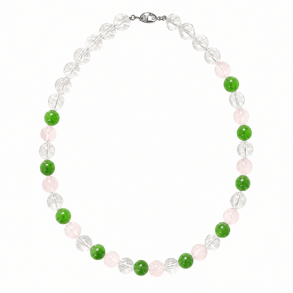 Secret Garden Rose Quartz & Crystal Beaded Necklace - ORMIRO