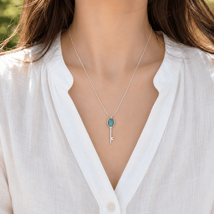 Shambhala Key Turquoise Necklace - ORMIRO
