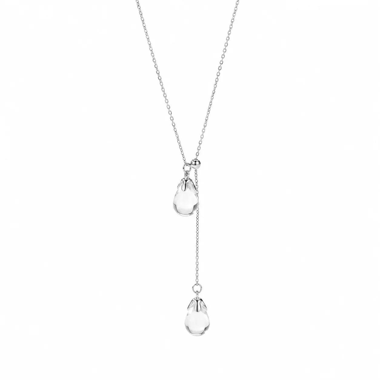 Silver Rain Lariat Necklace - ORMIRO