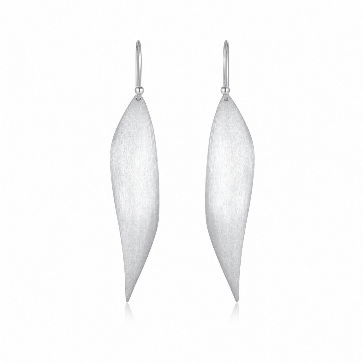 Silver Wind Leaf Drop Earrings - ORMIRO