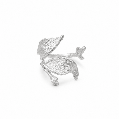 Silver Wind Leaf Sterling Silver Ring - ORMIRO
