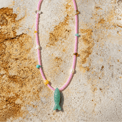 Summertime Aventurine Fish Necklace - ORMIRO