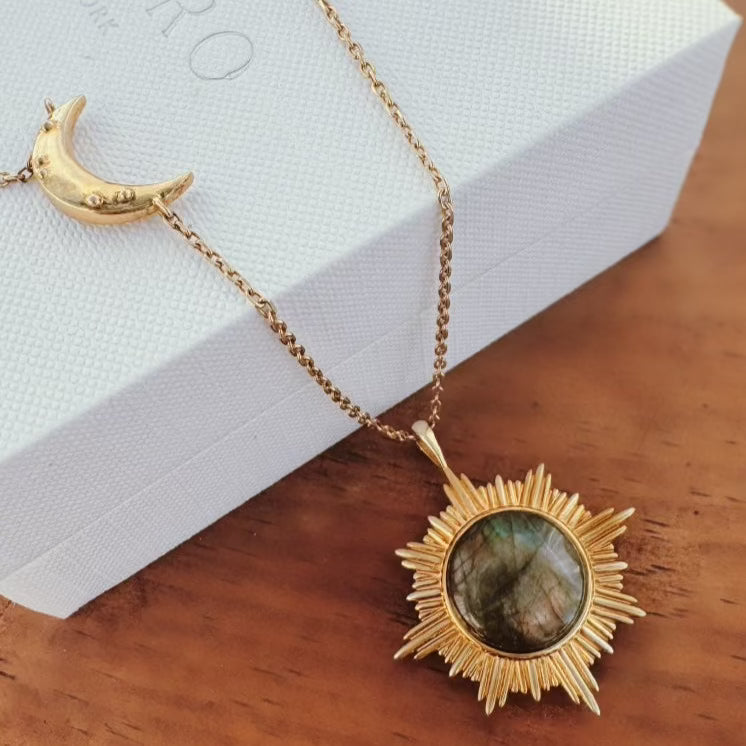 Sun and Moon Labradorite Necklace - ORMIRO