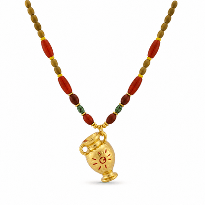 Sunkeeper Amphora Carnelian Beaded Necklace - ORMIRO