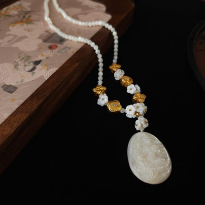 Tara Mother-of-Pearl Cameo Necklace - ORMIRO