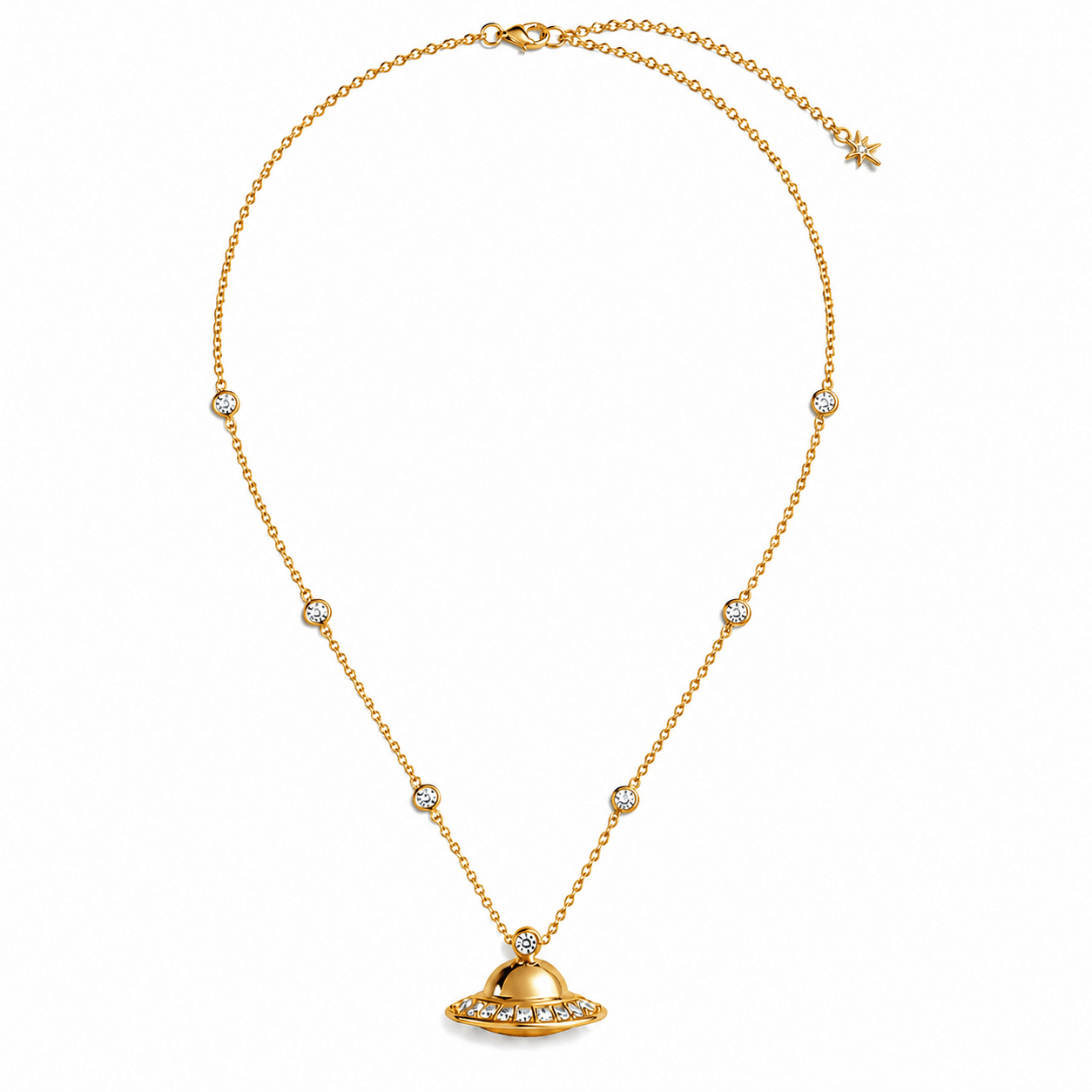 UFO Necklace in 14K Solid Gold and Diamonds - ORMIRO