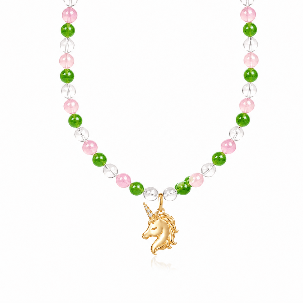 Unicorn Necklace in 14K Solid Gold and Diamonds - ORMIRO
