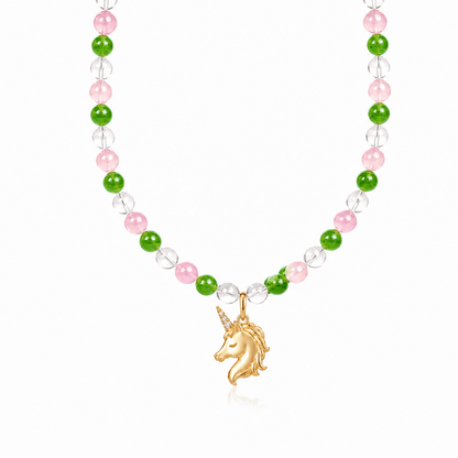 Unicorn Necklace in 14K Solid Gold and Diamonds - ORMIRO