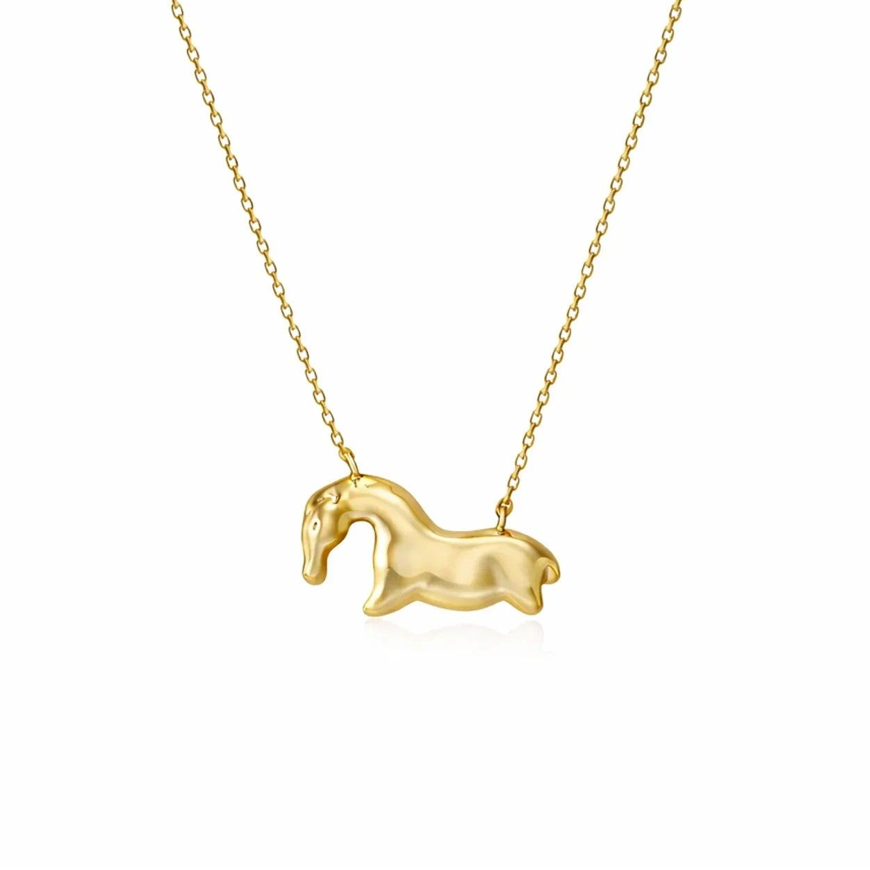 Vogelherd Horse Necklace in 14K Solid Gold— Heirloom Edition - ORMIRO