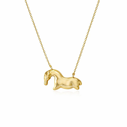 Vogelherd Horse Necklace in 14K Solid Gold— Heirloom Edition - ORMIRO