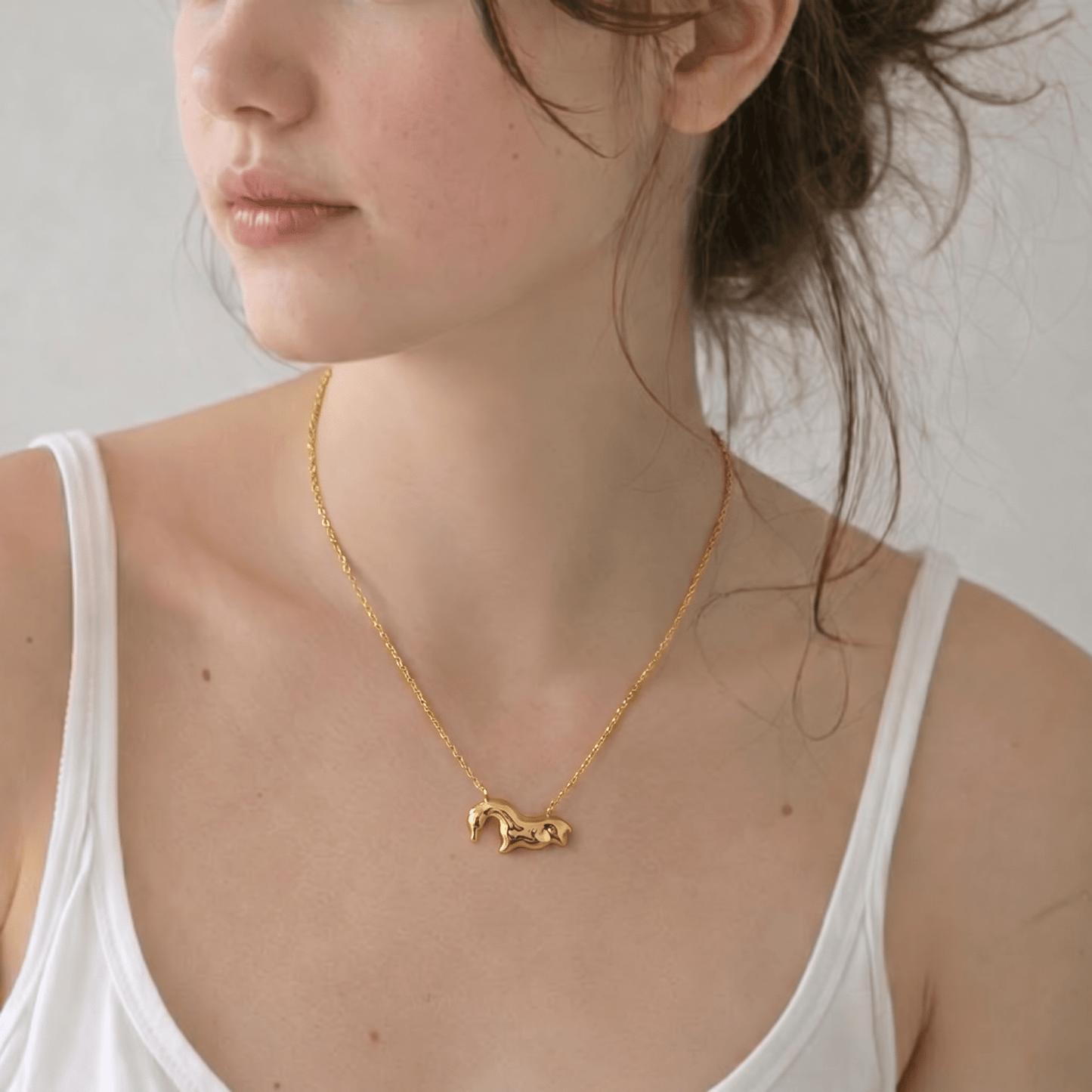 Vogelherd Horse Necklace in 14K Solid Gold— Heirloom Edition - ORMIRO