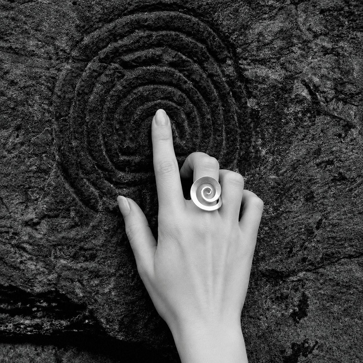 Vortex Sterling Silver Spiral Ring - ORMIRO