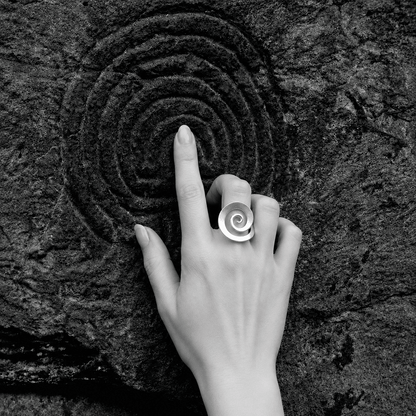 Vortex Sterling Silver Spiral Ring - ORMIRO