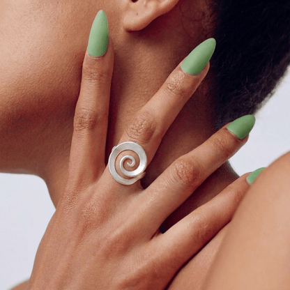 Vortex Sterling Silver Spiral Ring - ORMIRO