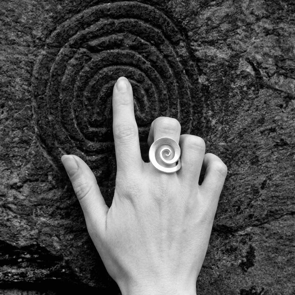 Vortex Sterling Silver Spiral Ring - ORMIRO