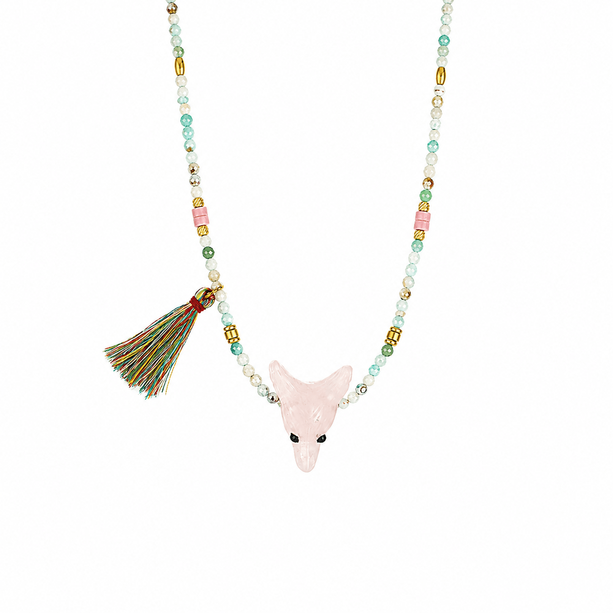 Wild Spirit Wolf Multi-Stone Necklace - ORMIRO