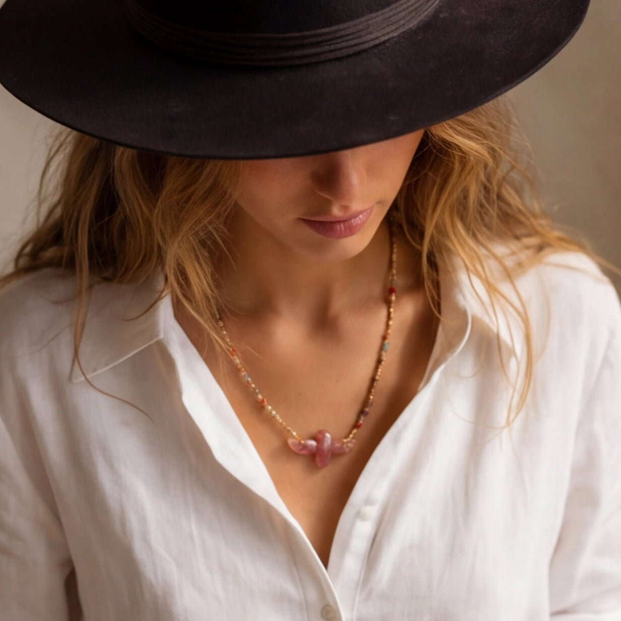 Wildwing Strawberry Quartz Eagle Necklace - ORMIRO
