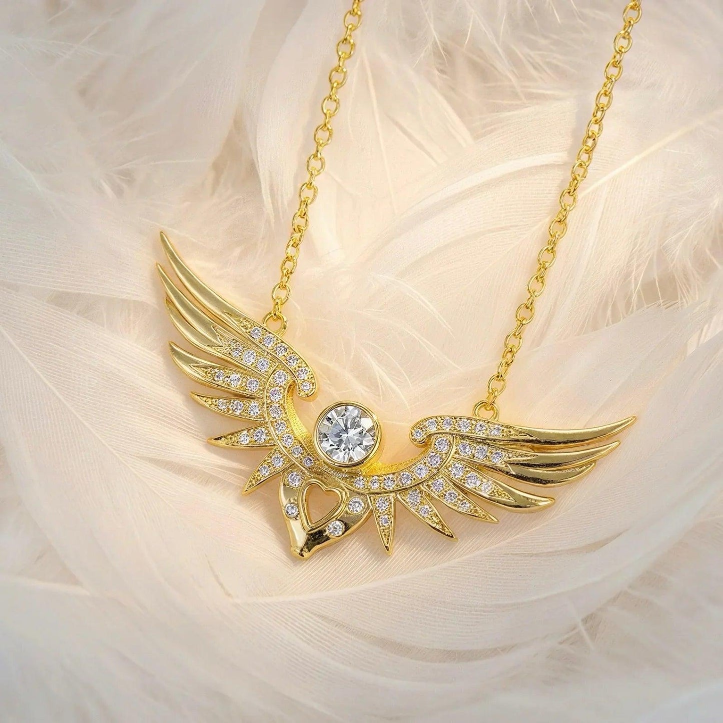 Winged Heart Gold Vermeil Necklace - ORMIRO