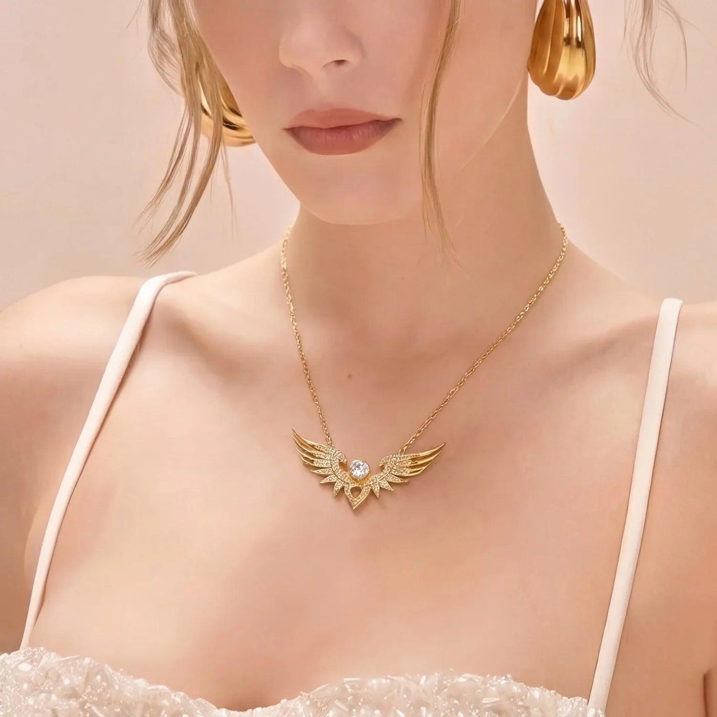 Winged Heart Gold Vermeil Necklace - ORMIRO