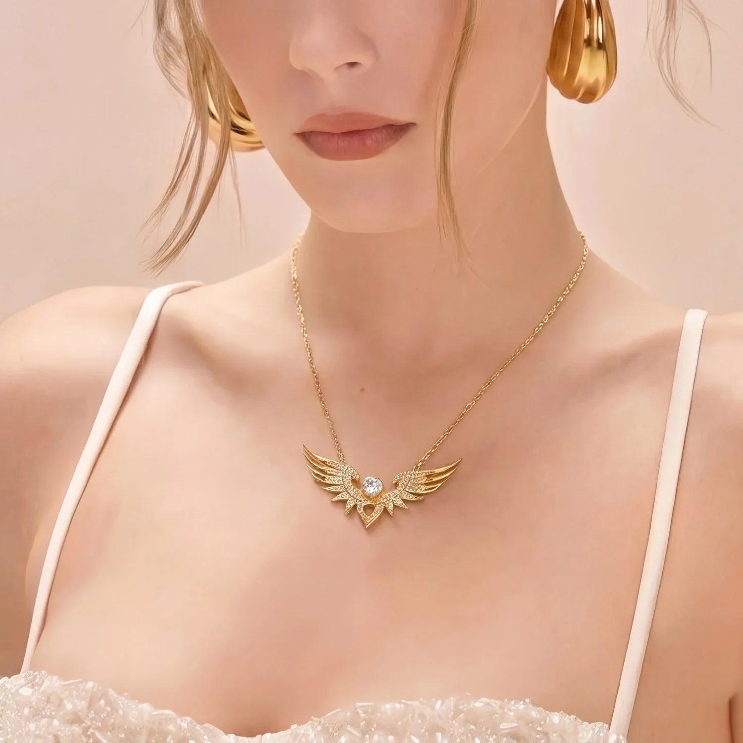 Winged Heart Gold Vermeil Necklace - ORMIRO