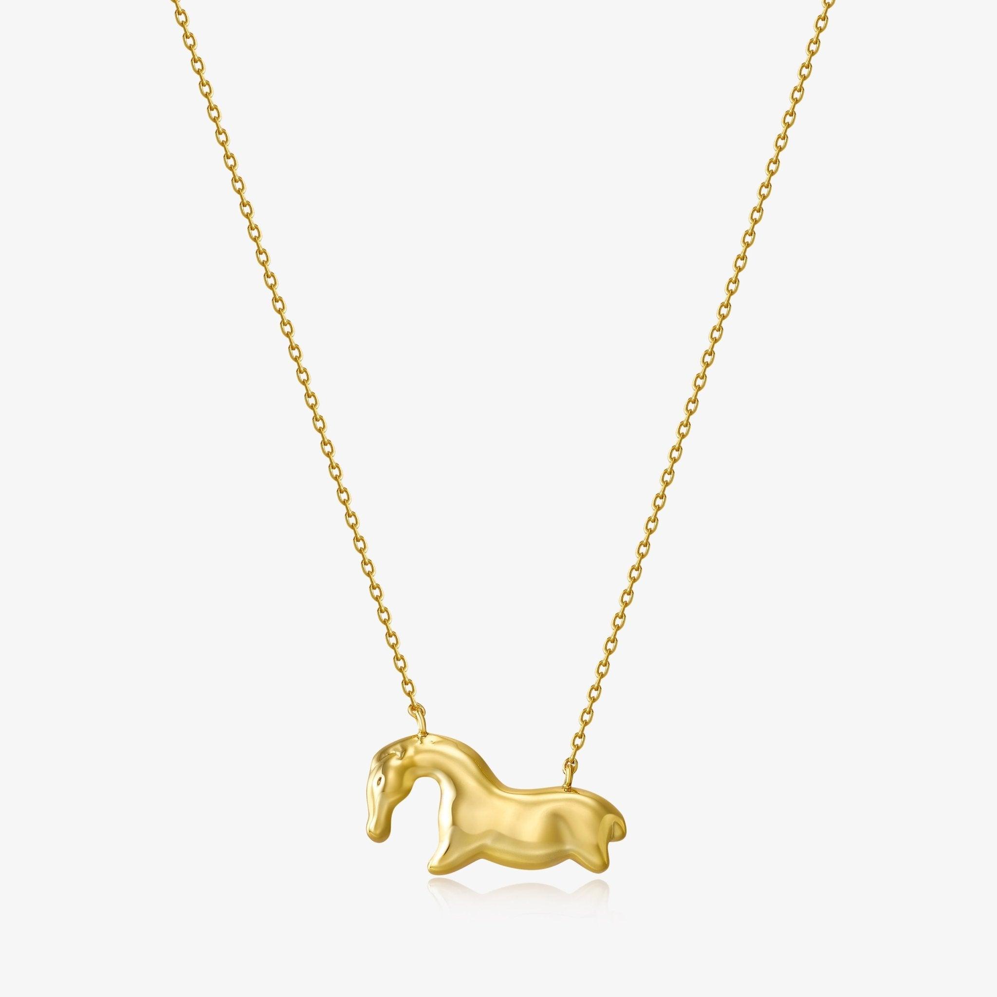 Horse Gold Pendant, 18K Solid Gold, Prancing Horse Necklace, Horse Racing  Charm, Stallion Pendant, Gift for Horse Lover, Birthday Gift - Etsy India